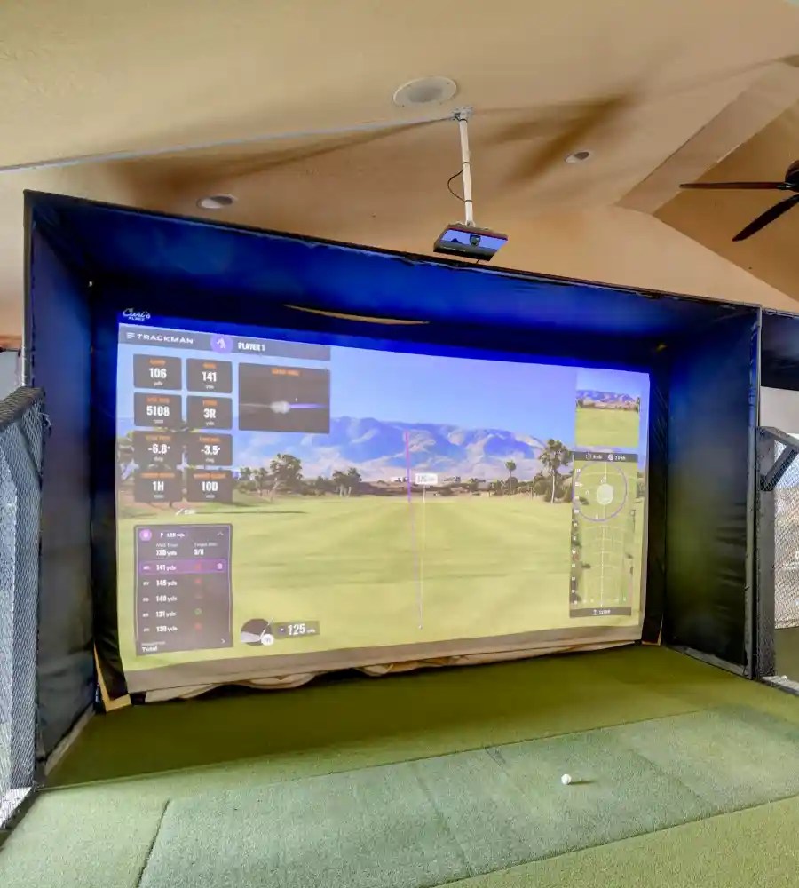 Indoor simulator at Carroll Meadows Golf Course