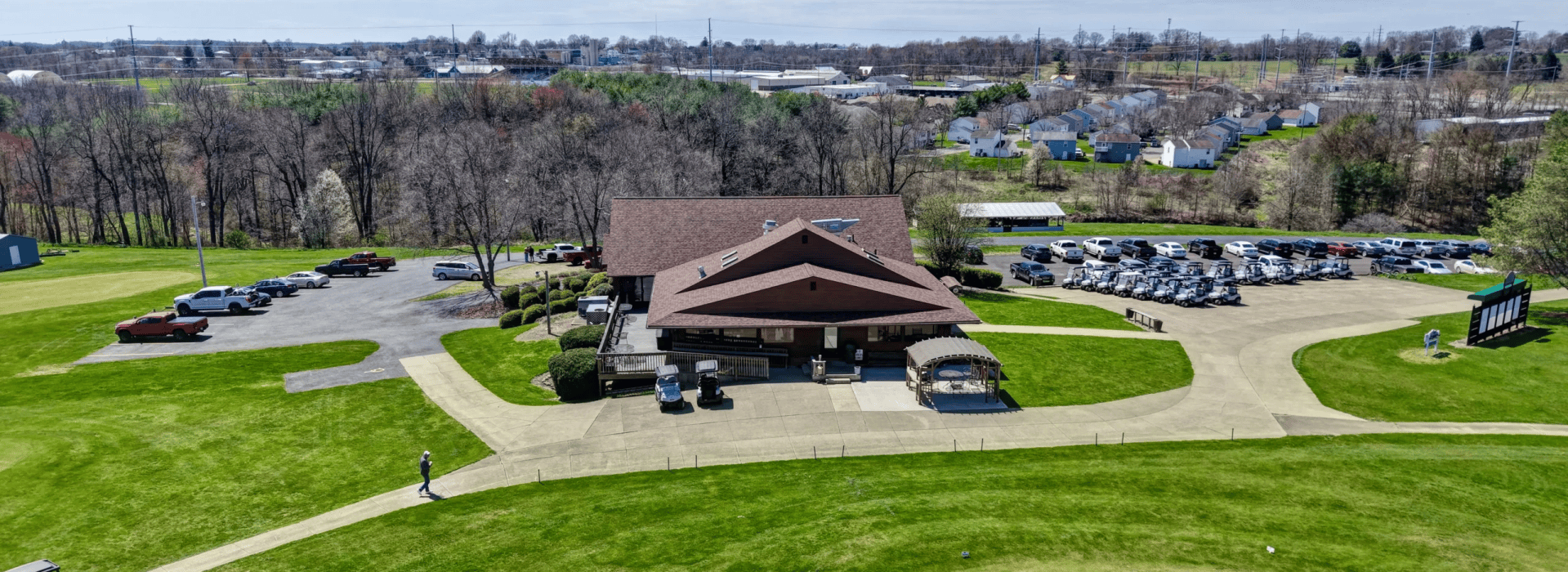 Aerial view of clubhouse