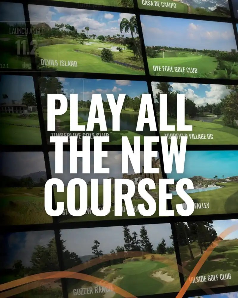 TrackMan indoor golf course selection screen